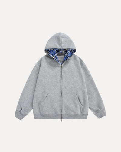 Chequered Zip Hoodie